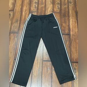 Men's Adidas Black Joggers with White Accents Large